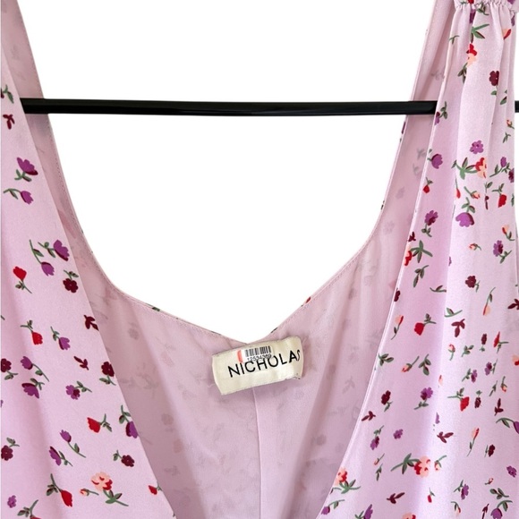 Nicholas Pink Floral Ruched Silk Dress - Picture 7 of 8